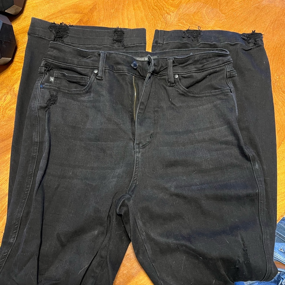 Black distressed flare Judy blue jeans